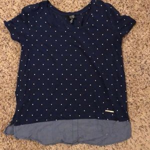 Blue polka dot blouse